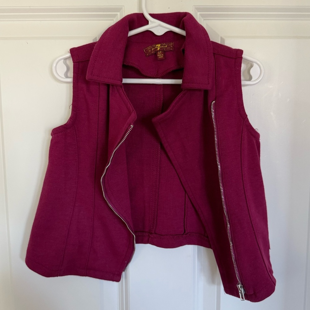 Super Cute Burgundy Edgy Toddler Girl Vest - Size 3t - Picture 2 of 4